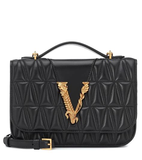 black versace purse|Versace black shoulder bag.